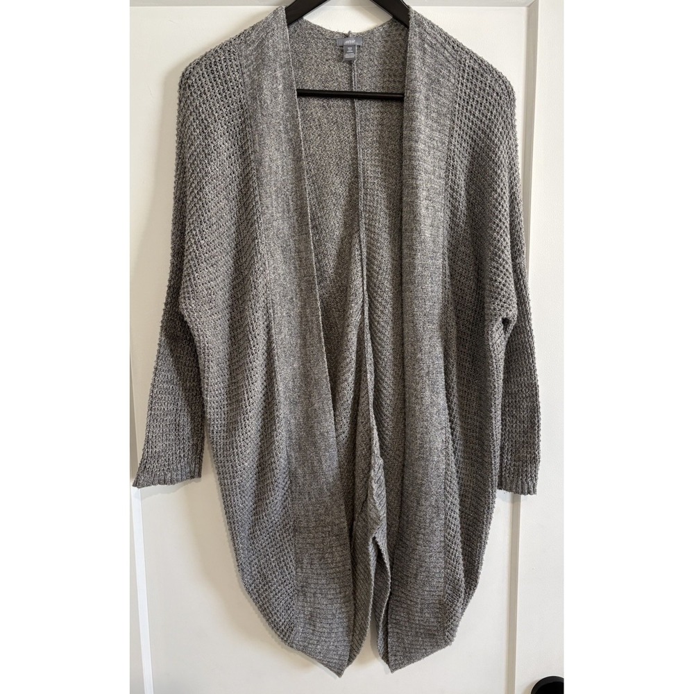 Aerie Gray Textured Open Front Cardigan Sweater Oversized Cocoon  XS Grandmacore